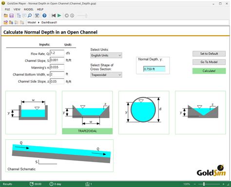 chanel calculator|open channel depth calculator.